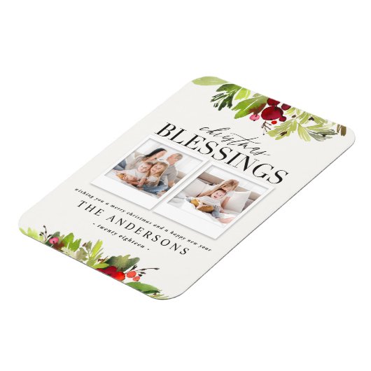 kerstzegen met meervoudig fotopapier en -foliën h magneet (Linkerzijde)