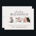 Kerstzegen multi foto plaid feestdagenkaart<br><div class="desc">Kerstzegen multi foto plaid vakantie kaart. Wijzig de achtergrondkleur om de kaart aan te passen.</div>