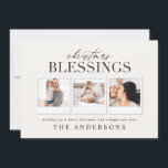 Kerstzegen multi foto plaid feestdagenkaart<br><div class="desc">Kerstzegen multi foto plaid vakantie kaart. Wijzig de achtergrondkleur om de kaart aan te passen.</div>