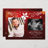 Kerstzegening Foto Zwangerschap Aankondiging (Voorkant / Achterkant)