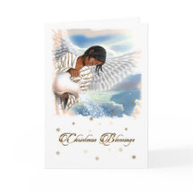 kerstzegeningen. Afrikaanse Amerikaanse engel