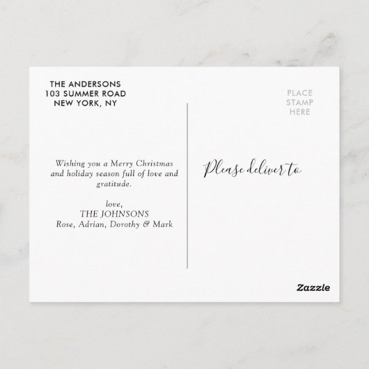 KERSTZEGENINGEN | bloemenkerst Briefkaart (Achterkant)