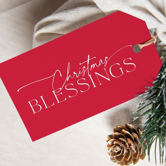 Kerstzegeningen Elegante Typografie Vakantie Cadeaulabel
