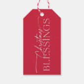 Kerstzegeningen Elegante Typografie Vakantie Cadeaulabel (Voorkant)