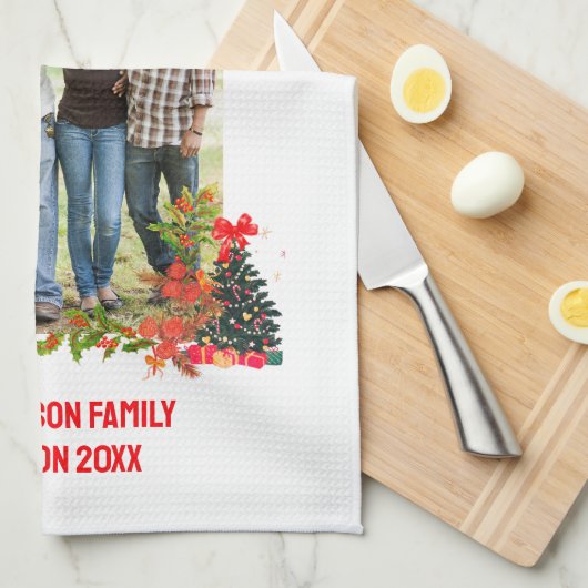 KERSTZEGENINGEN Familie Reünie Souvenir Theedoek (Quarter Fold)