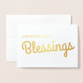 Kerstzegeningen | Familiefoto Gold Folie Kaarten (Voorkant met envelop)