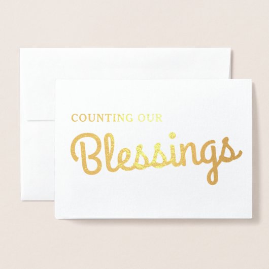 Kerstzegeningen | Familiefoto Gold Folie Kaarten (Voorkant met envelop)