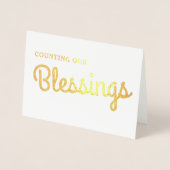 Kerstzegeningen | Familiefoto Gold Folie Kaarten (Voorkant)