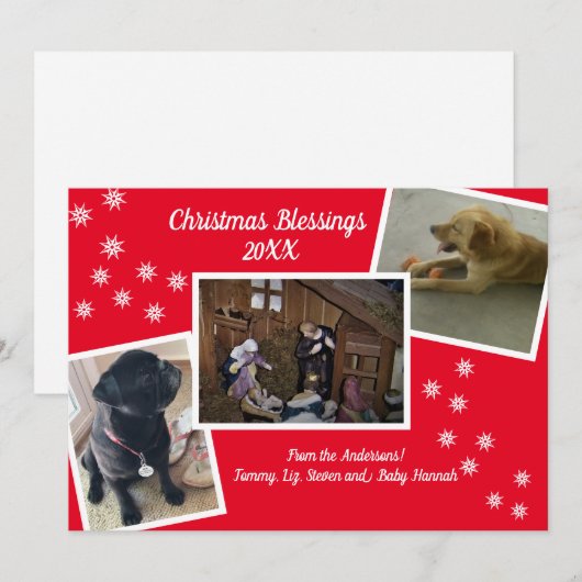 kerstzegeningen feestdagenkaart (Voorkant / Achterkant)