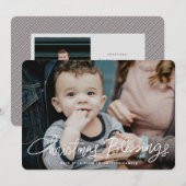 Kerstzegeningen Hand geletterd religieus Feestdagenkaart (Voorkant / Achterkant)