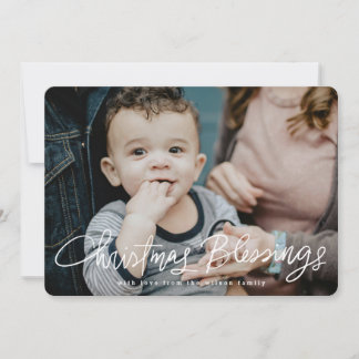 Kerstzegeningen Hand geletterd religieus Feestdagenkaart