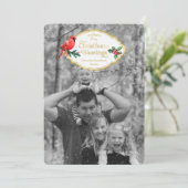 Kerstzegeningen Kardinaal Holly Tree Holiday Feestdagenkaart (Staand voorkant)