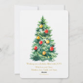 Kerstzegeningen Kardinaal Holly Tree Holiday Feestdagenkaart (Achterkant)