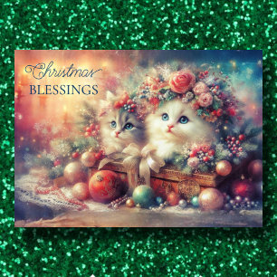 Kerstzegeningen Kittens Bijbelvers Feestdagen Kaart