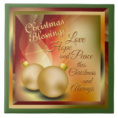 kerstzegeningen, liefdeshoop, vrede tegeltje (Voorkant)