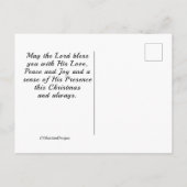 kerstzegeningen, liefdesvreugde, kardinalen briefkaart (Achterkant)
