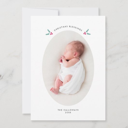 Kerstzegeningen Mistletoe Geboorteaankondiging Aankondiging (Voorkant)