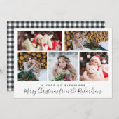 Kerstzegeningen | Multi Photo Grid Feestdagenkaart (Voorkant / Achterkant)