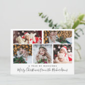 Kerstzegeningen | Multi Photo Grid Feestdagenkaart (Staand voorkant)