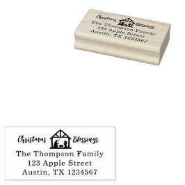 kerstzegeningen Nativiteit Typografie Rubberstempel