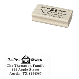 kerstzegeningen Nativiteit Typografie Rubberstempel