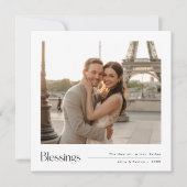 Kerstzegeningen Pas getrouwd Elegant Destination Feestdagenkaart (Voorkant)