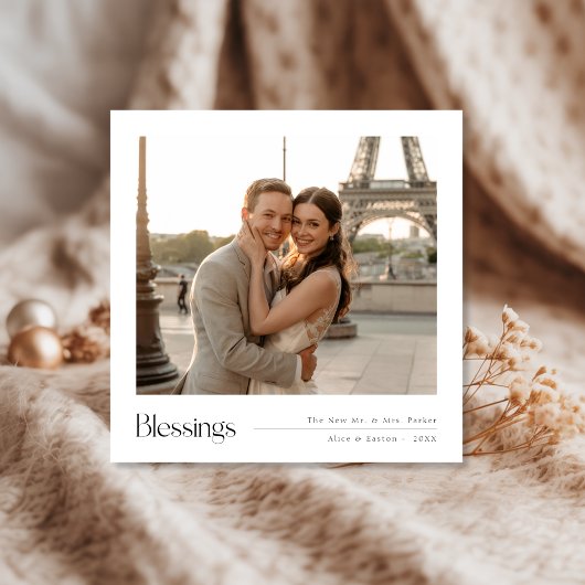 Kerstzegeningen Pas getrouwd Elegant Destination Feestdagenkaart