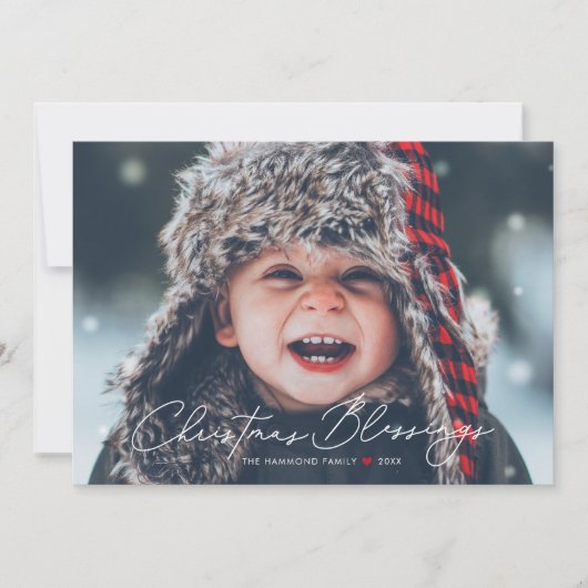 Kerstzegeningen Religieuze Kerstkaarten met Foto (Voorkant)