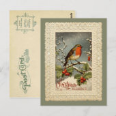 Kerstzegeningen Robin  voortplanting Briefkaart (Voorkant / Achterkant)