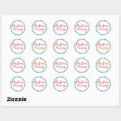 Kerstzegeningen Rode en Groene Envelopzegels Ronde Sticker (Vel)