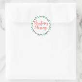 Kerstzegeningen Rode en Groene Envelopzegels Ronde Sticker (Tas)