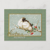 kerstzegeningen Sneeuwvogels  reproductie Feestdagenkaart (Voorkant)