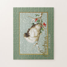 Kerstzegeningen SneeuwVogels Vintage Reproductie