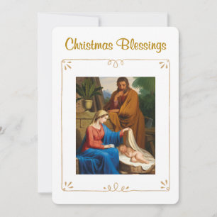Kerstzegeningen voor christenen Heilige Familie Feestdagenkaart