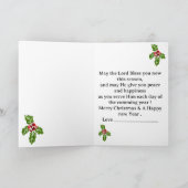 Kerstzegeningen voor een priester. feestdagen kaart (Binnen)