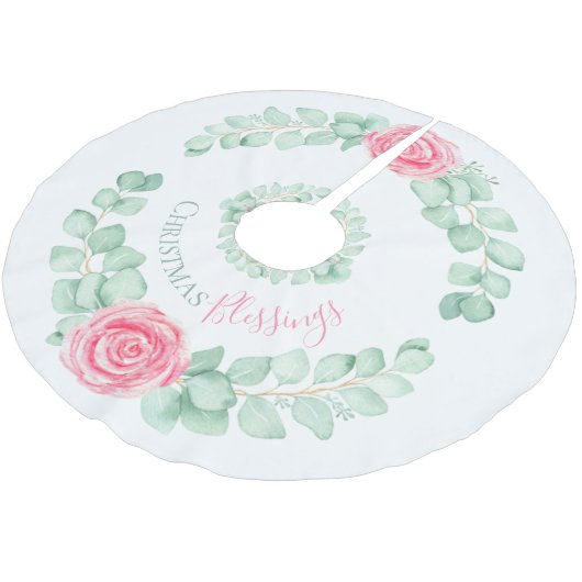 kerstzegeningen Waterverf Eucalyptus Floral Kerstboom Rok (Gekanteld)