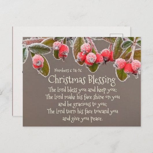 Kerstzeggende cijfers 6:24 De Heer zegde u Briefkaart (Voorkant / Achterkant)