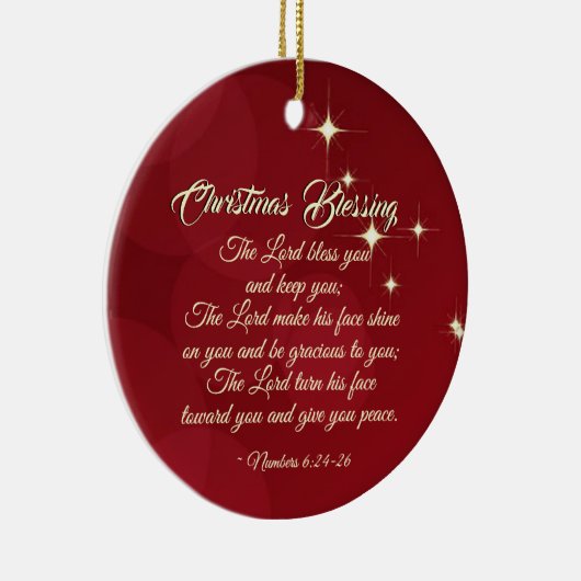 Kerstzeggende Heer Bless You Numbers 6:24-26 Keramisch Ornament (Rechts)