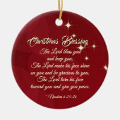 Kerstzeggende Heer Bless You Numbers 6:24-26 Keramisch Ornament (Voorkant)
