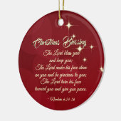 Kerstzeggende Heer Bless You Numbers 6:24-26 Keramisch Ornament (Links)