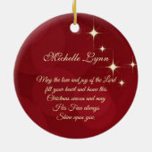 Kerstzeggende Heer Bless You Numbers 6:24-26 Keramisch Ornament (Achterkant)