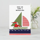 Kerstzeilen Feestdagenkaart (Staand voorkant)