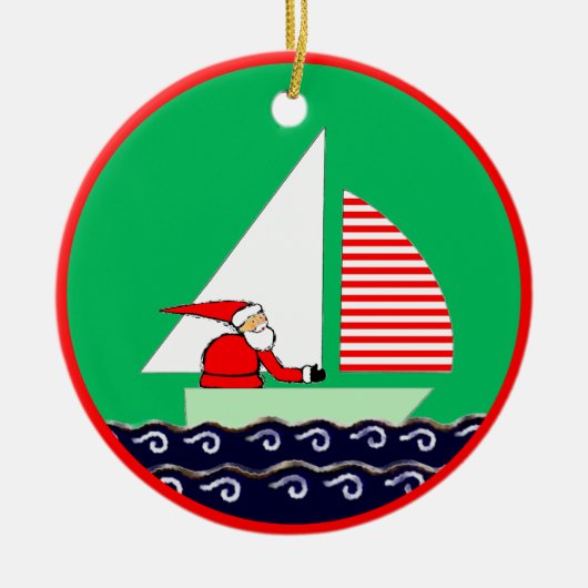 Kerstzeilen Keramisch Ornament (Voorkant)