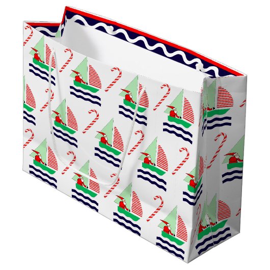 Kerstzeilen Nautisch Groot Cadeauzakje (Voorkant Gekanteld)