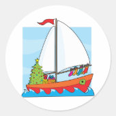 Kerstzeilen Ronde Sticker (Voorkant)