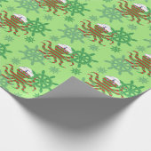 Kerstzeiloroctopus Cadeaupapier (Hoek)