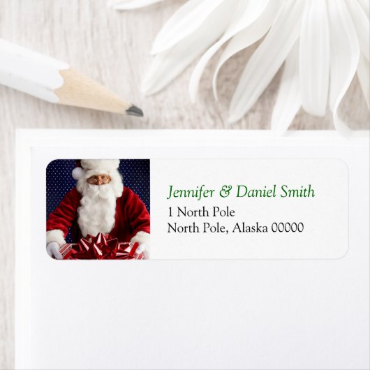 Kerstzelfgeadresseerde ticker etiket (Insitu)