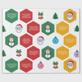 Kerstzeshoek Santa Tree Snowman Ornament Icon Cadeaupapier (Vlak)