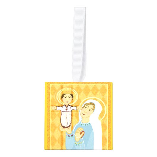 Kerstziekte Jezus en Mary en engelen Decoratie (Voorkant)