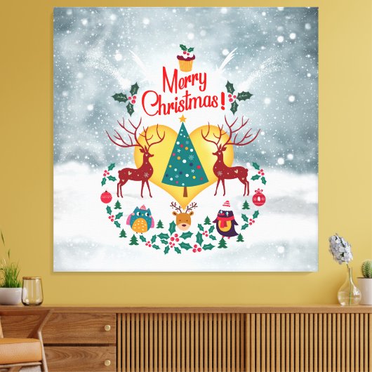 kerstziel canvas afdruk (Insitu (Woonkamer))